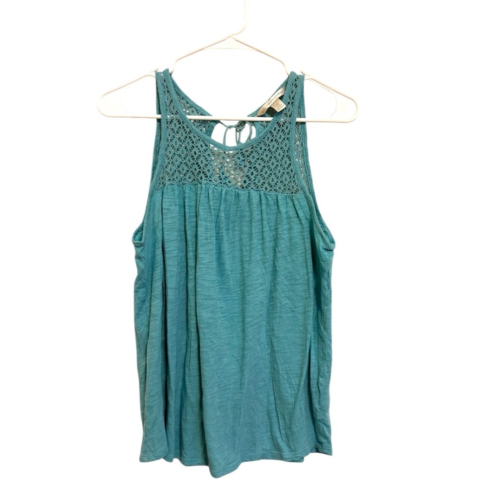 2/$15 LC Lauren Conrad - Turquoise Crochet Tank Top – XS